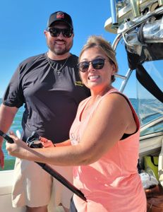 Two anglers enjoy a fishing trip in OH