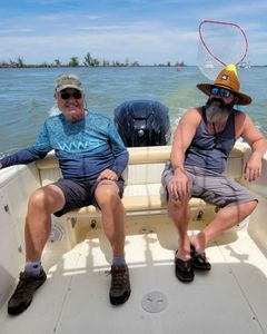 Two people enjoying a day of fishing at Lakeside Marblehead