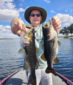 Two largemouth bass caught while fishing in Winter Garden Florida