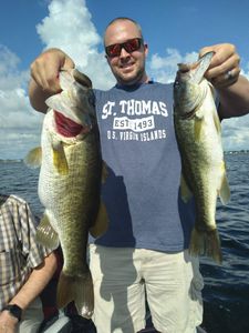 Two huge Largemouth Bass caught while fishing in Winter Garden Fl