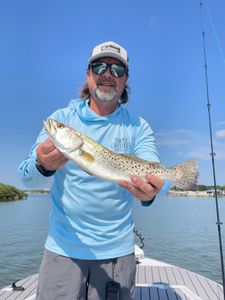 Spotted weakfish caught while fishing in FL