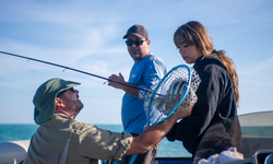 Couple enjoying fishing cruises and tours in TX