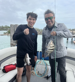 Two sheepshead fish caught on a fishing trip at South Padre Island