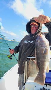 A lone angler fishing in the waters of Atlantic City