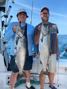 Two chinook salmon caught fishing in NY