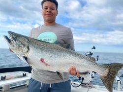 Chinook salmon, 37-inch fish caught while fishing in Wilson