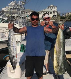 Two king mackerel, 28-inch fish, caught by anglers at Carolina Beach