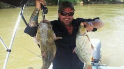 One person fishing at Midway with 2 fish