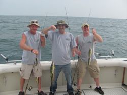 Three people fishing in Conneaut