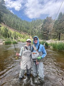Two people fishing in Longmont