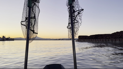 Nets ready for action on the Columbia River.