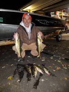 Angler with 5 walleye in Minnesota