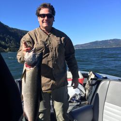 A person fishing for a Coho Salmon in Portland