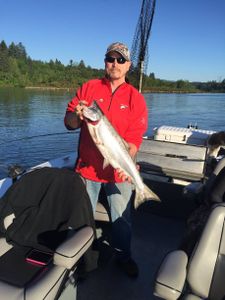 A person fishing in Portland, Oregon
