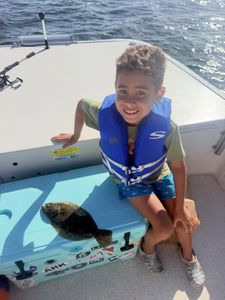 Nice flounder catch, family fishing trip