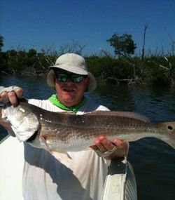 A lone angler reeling in a catch in Naples, Florida