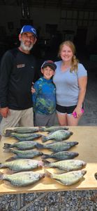 3 white crappie fish caught in AR