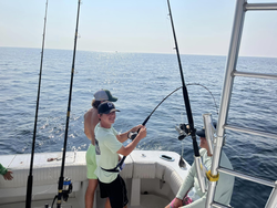 A person fishing in Destin, Florida