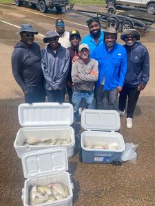 8 anglers fishing in Gore Springs