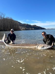 Two people enjoying a fishing tour in Chilliwack