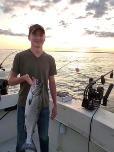 Coho salmon caught with fishing in Manistee