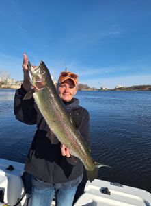One fisherman with a great catch in MI