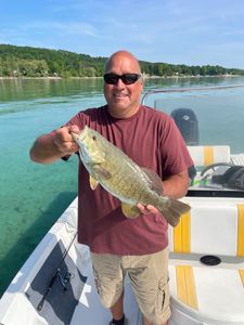 A smallmouth bass fishing catch in MI