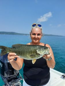 Smallmouth bass caught in Kaleva, Michigan