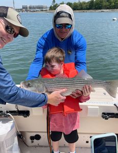 Striped bass caught while fishing in Hingham
