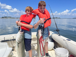 Striped Bass success with deep sea jigging tactics!