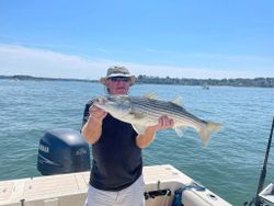 Striped bass fishing adventure in MA