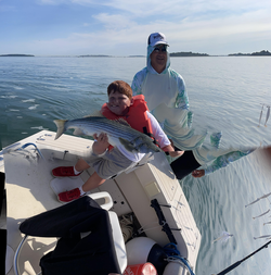 Big Striped Bass hooked while deep sea fishing in Hingham!