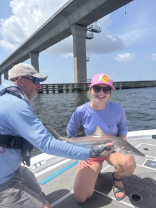 Hooked an Atlantic Sharpnose Shark on a wild fishing adventure at Garcon Point Road!