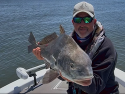 Black drum catch on fishing boat in Milton FL waters
