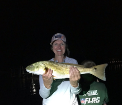 Huge redfish reeled in on a partly cloudy day in Milton!