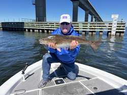 Reeling in a good one on a beautiful day.