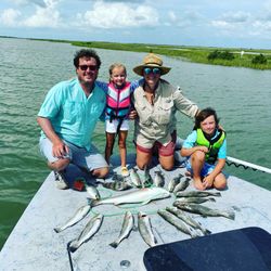 5 people fishing with 2 fish in TX
