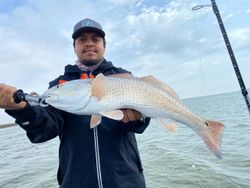 A big redfish caught while fishing in TX