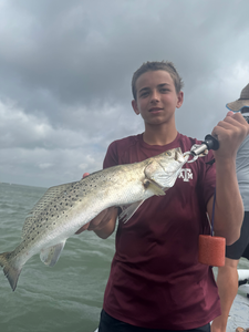 Beautiful Port Aransas speckled trout ready for the cooler!
