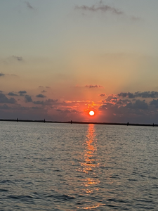 Perfect evening conditions for jigging and trolling. Clear skies made for an exciting day on the water.