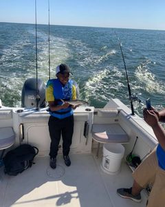 Angler fishing alone in Virginia