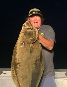 A single summer flounder fish caught in Virginia Beach