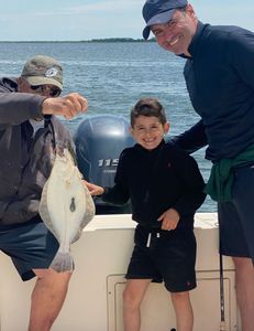 7 yr old with his first fluke