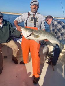 A solo angler fishing at Barnegat Light
