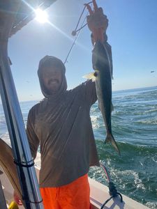 A person fishing at Barnegat Light, New Jersey