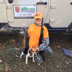 Rabbit Hunting, tracking through the woods