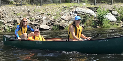 Three people enjoying a fishing and hunting adventure in ME