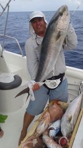 Two big fish caught during a fishing tour in FL