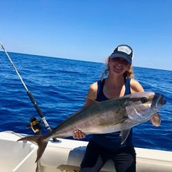 Angler with a 36-inch Greater Amberjack fish in Sarasota