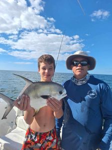 A permit fish caught during a fishing tour in Sarasota